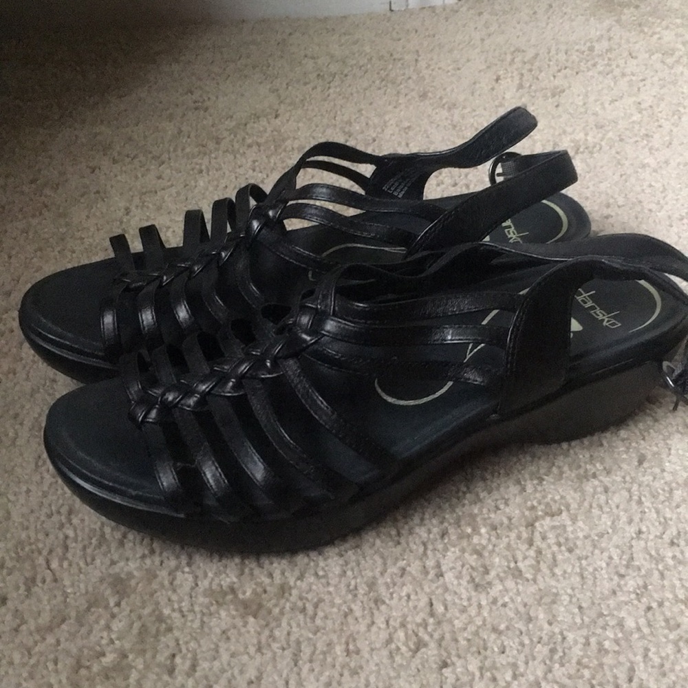Dansko Black Strappy Sandals